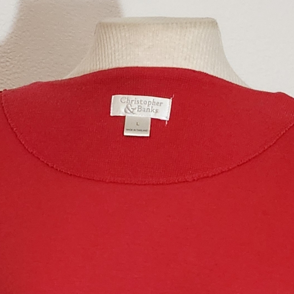 C & B Button Detail Snap Cardigan Red Size L - Picture 14 of 16